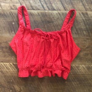 Red Cropped Tank Top
